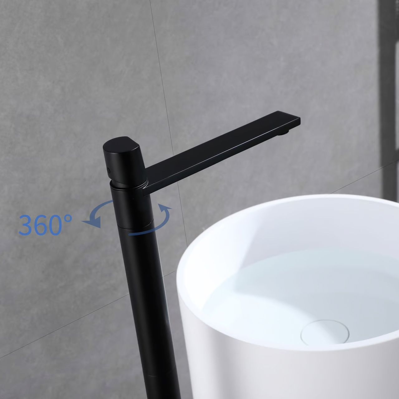 Vòi chậu lavabo chân dài gắn sàn bằng đồng XELU