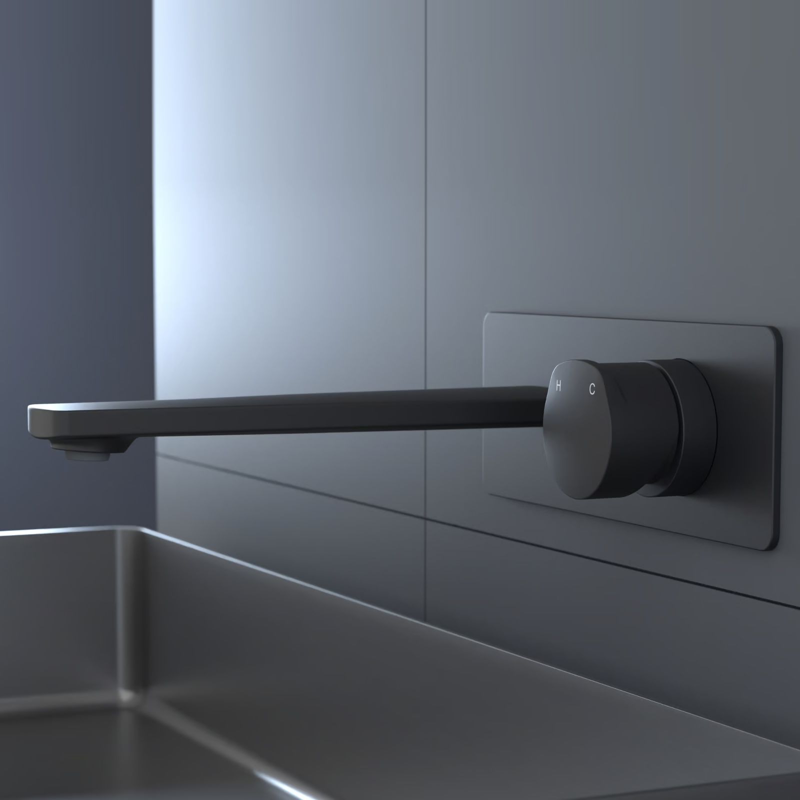Vòi chậu lavabo gắn tường dài 215mm bằng đồng XELU