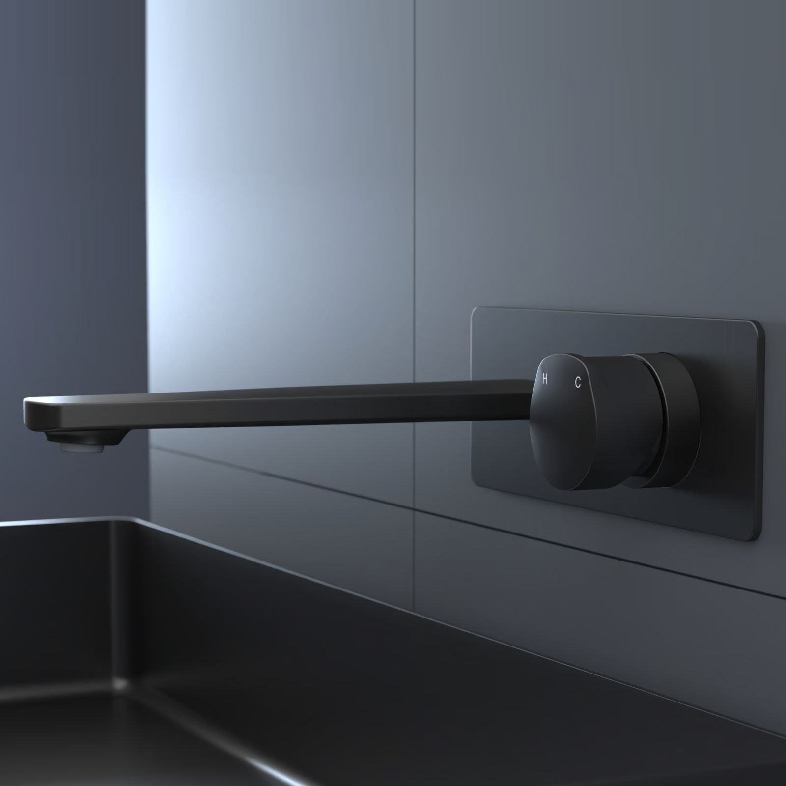 Vòi chậu lavabo gắn tường dài 215mm bằng đồng XELU