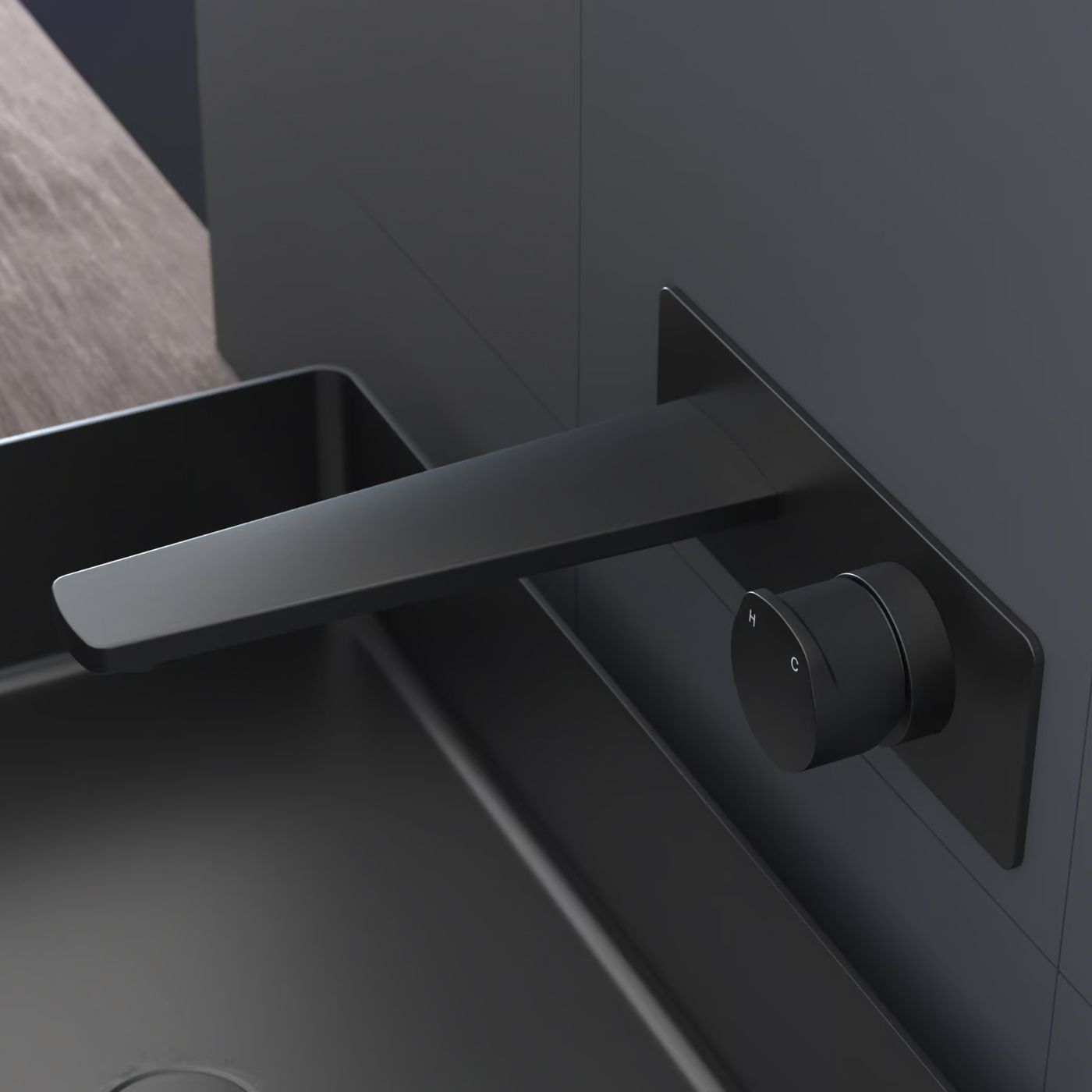 Vòi chậu lavabo gắn tường dài 215mm bằng đồng XELU