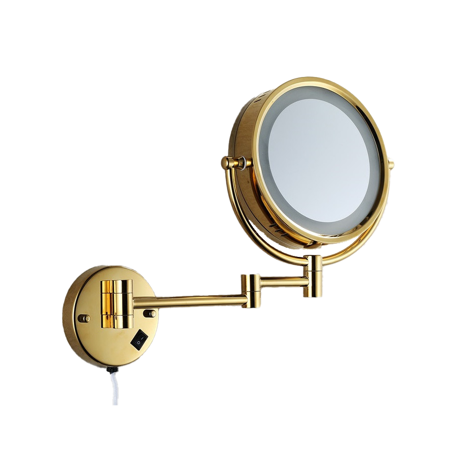  Gương trang điểm tròn treo tường, đèn LED trợ sáng, phóng to 3x, cổ điển - BGLG011 