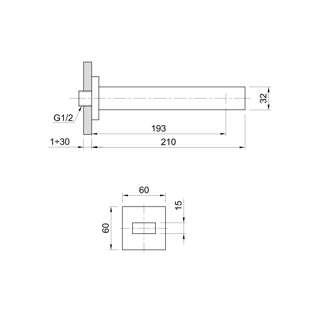  Vòi chậu rửa mặt gắn tường 200mm bằng đồng Boy - BOXCAN200-BOY192034N 