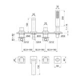  Vòi bồn tắm bốn lỗ bằng đồng Boy - BOY5540B 