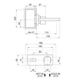  Vòi chậu rửa mặt gắn tường 120mm bằng đồng Boy - BOY7538USS 