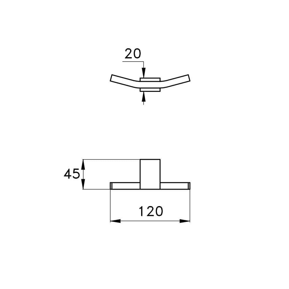 Móc treo áo đôi gắn tường phòng tắm bằng đồng Firenze - 1082BIS