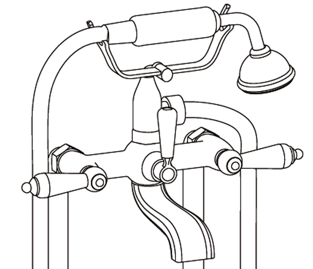  Vòi bồn tắm cổ điển Volga Metal bằng đồng - 3309 