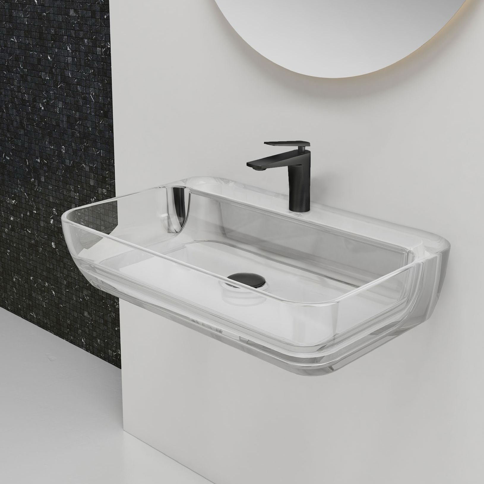 Chậu lavabo treo tường trong suốt - G201T