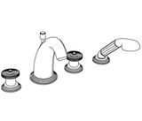  Vòi bồn tắm bốn lỗ cổ điển Alizé Pearl bằng đồng - 3304 