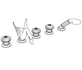  Vòi bồn tắm năm lỗ cổ điển Cygne Ailé bằng đồng - 3305 
