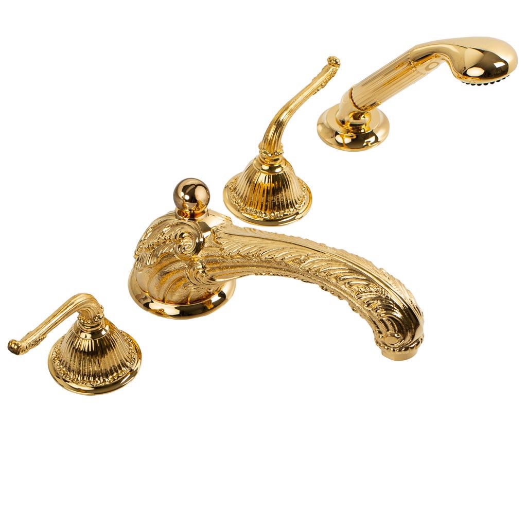 Vòi bồn tắm bốn lỗ cổ điển Versailles Manettes bằng đồng - 3304 
