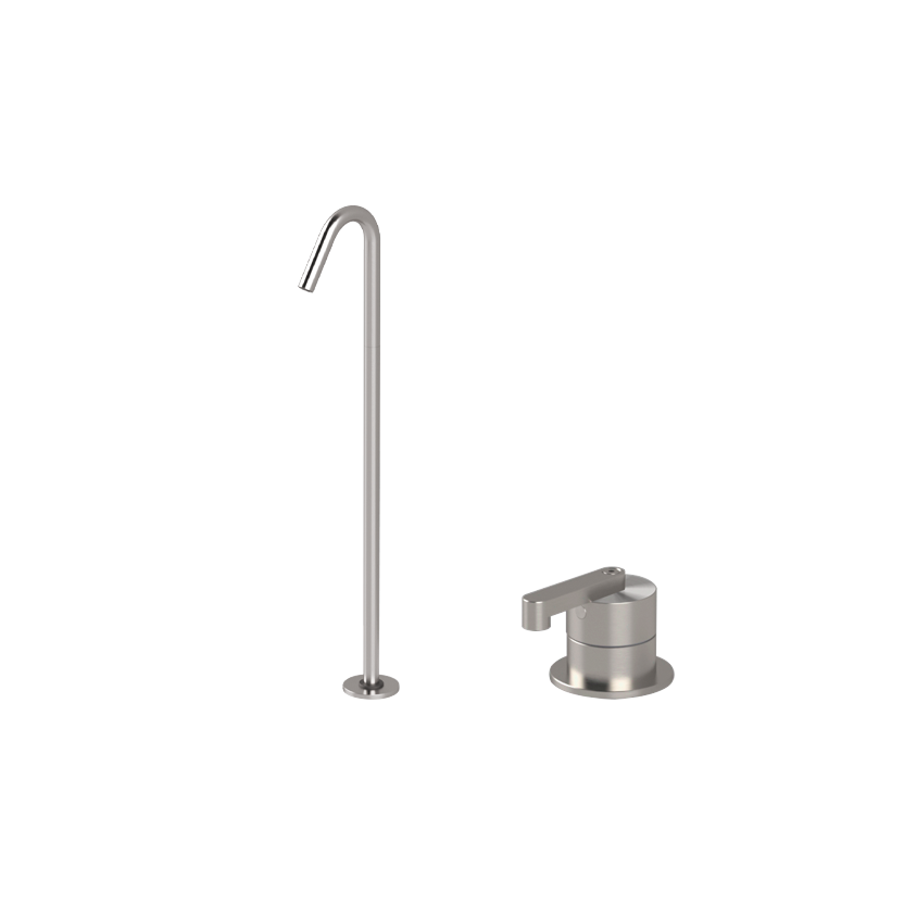 Vòi chậu lavabo chân dài gắn sàn bằng stainless steel Kira - CHV1