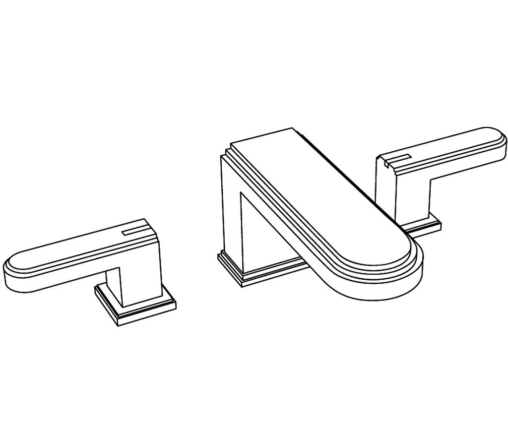  Vòi bồn tắm ba lỗ cổ điển Transatlantique Insert bằng đồng - 3301 