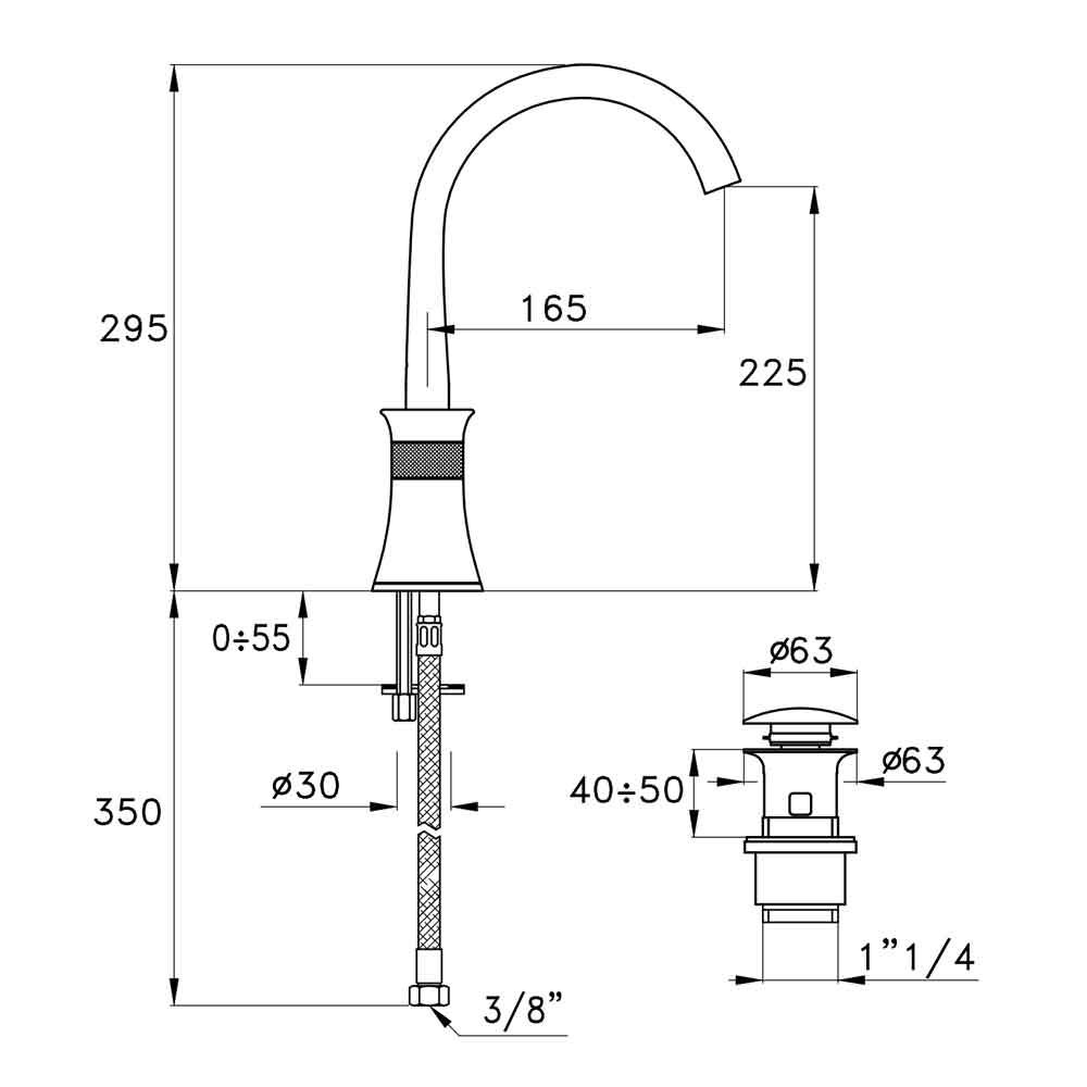 Vòi chậu lavabo bằng đồng 130 - 3223DL