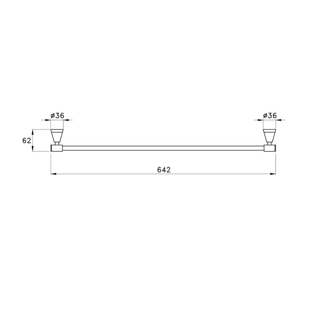 Thanh treo khăn tắm gắn tường dài 600mm bằng đồng Timeaster - 602-60