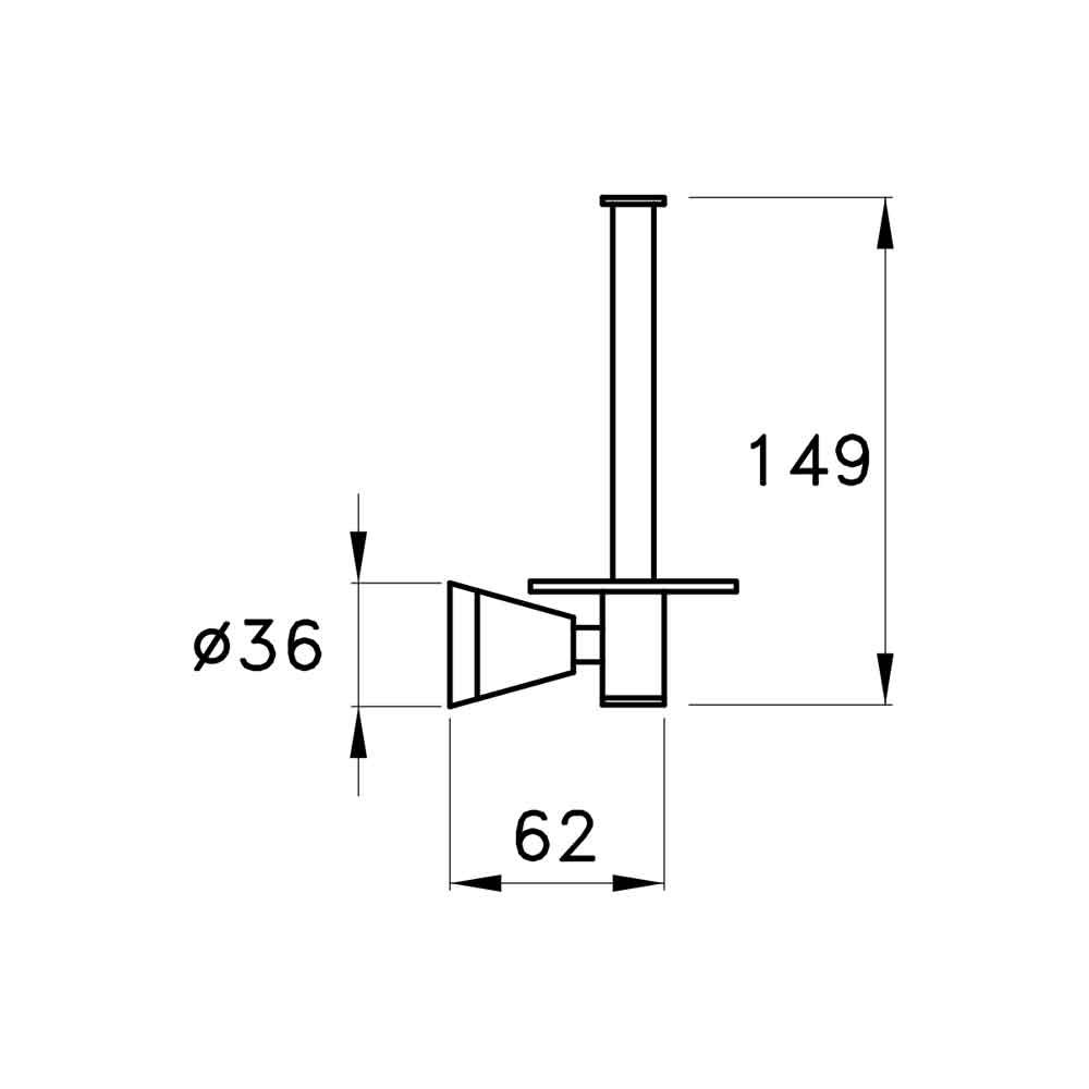 Móc treo giấy vệ sinh đứng không nắp chụp bằng đồng Timeaster - 1035