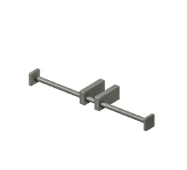 Móc treo giấy vệ sinh đôi không nắp chụp bằng đồng Square - CWR10
