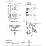  Vòi sen âm tường điều chỉnh nhiệt độ cổ điển bằng đồng, bát sen Ø300mm Drumbel - Wall Ceiling 