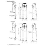  Vòi bồn tắm gắn sàn cổ điển bằng đồng Drumbi - D1882 