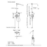  Vòi sen cây điều chỉnh nhiệt độ gắn tường cổ điển bằng đồng Drumche - D1960 