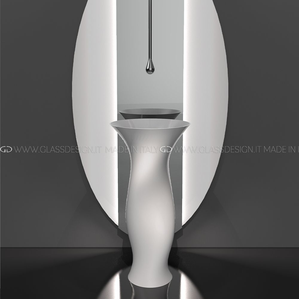  Chậu Lavabo Chân Dài Dame White Gloss / Chrome 