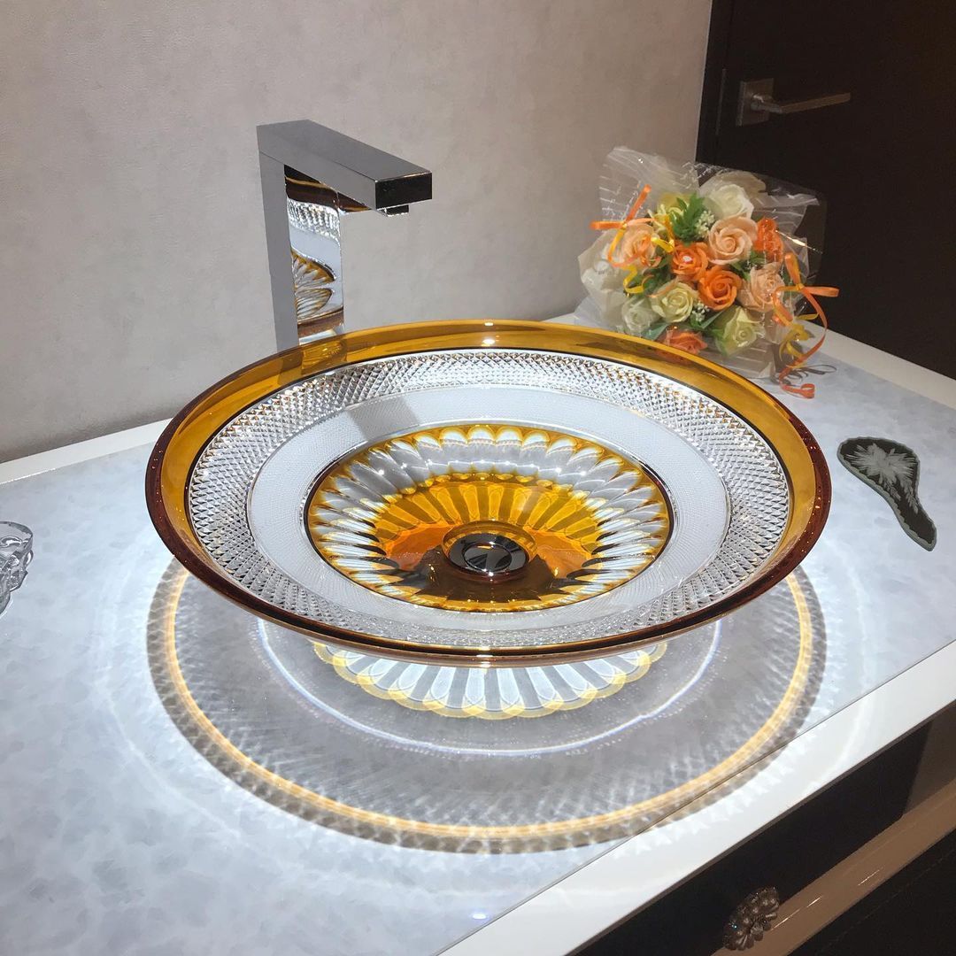  Chậu Lavabo Pha Lê Dilos Gaia Amber 