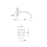  Vòi chậu rửa mặt gắn tường 130mm bằng đồng Boy - DJCAN130-BOY192034N 