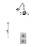  Vòi sen âm tường điều chỉnh nhiệt độ cổ điển bằng đồng, bát sen Ø300mm Drummu - Shower Wall 