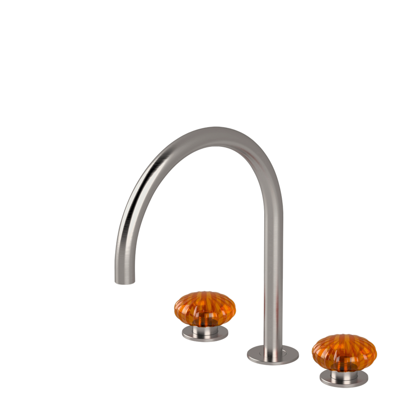Vòi chậu lavabo xoay 3 lỗ cao 270mm bằng stainless steel Dorin - DOR23