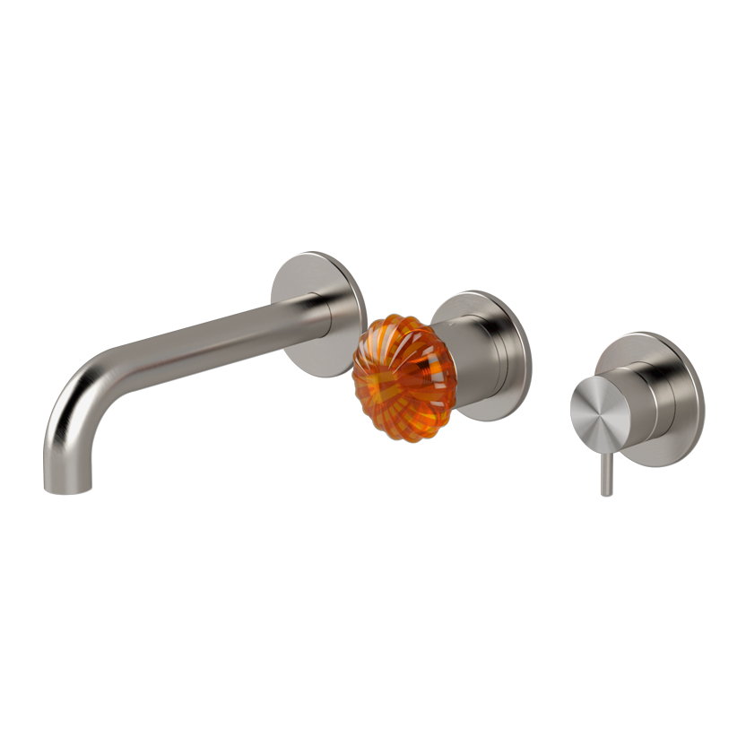 Vòi bồn tắm gắn tường 3 lỗ dài 190mm 3 đầu ra bằng stainless steel Dorin - DOR88