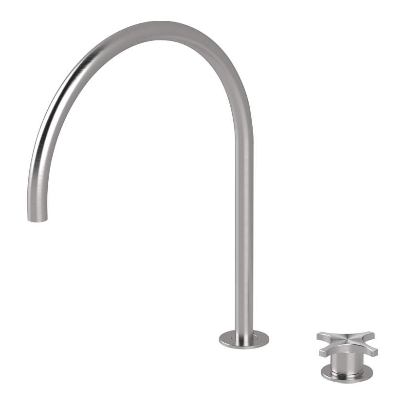 Vòi chậu lavabo xoay 2 lỗ cao 380mm bằng stainless steel Dixi - DXN35