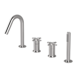  Vòi bồn tắm 4 lỗ gắn thành có vòi sen cầm tay bằng stainless steel Dixi - DXN36 