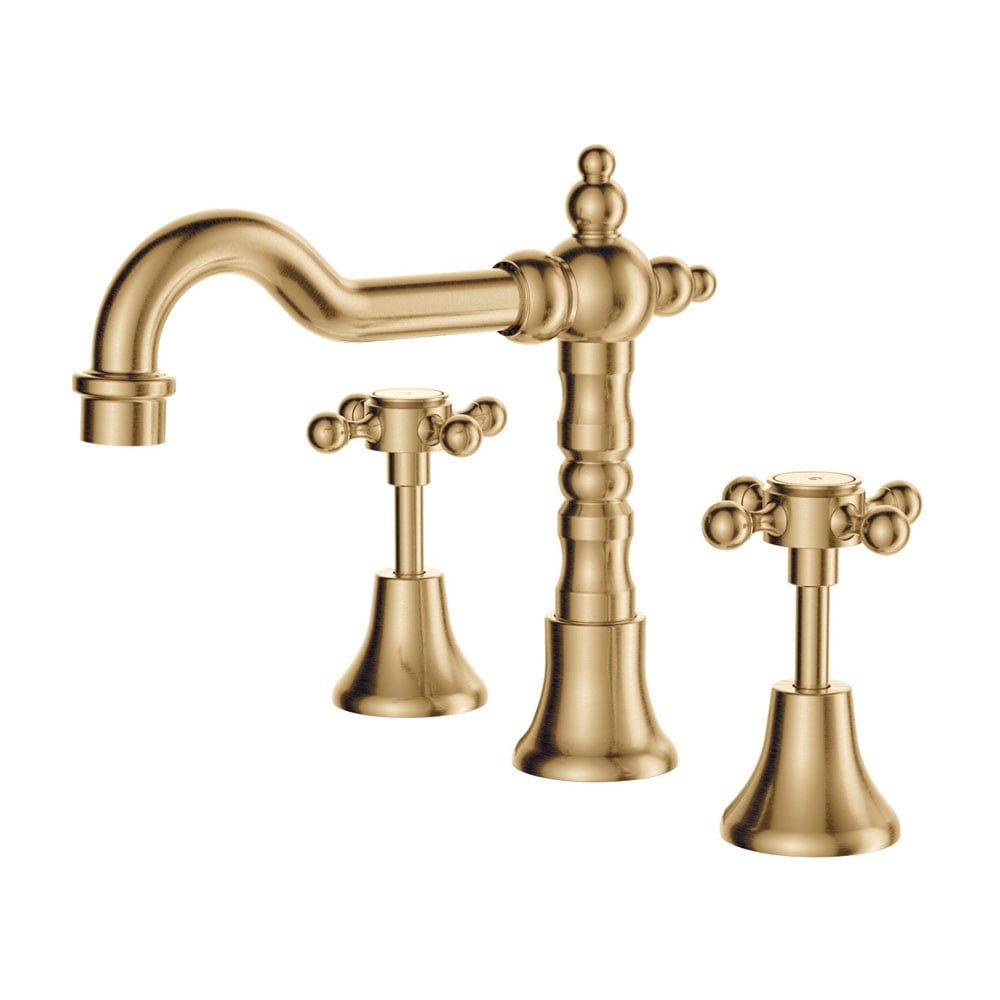 Vòi chậu lavabo 3 lỗ xoay 360 độ bằng đồng Ellian - E336101
