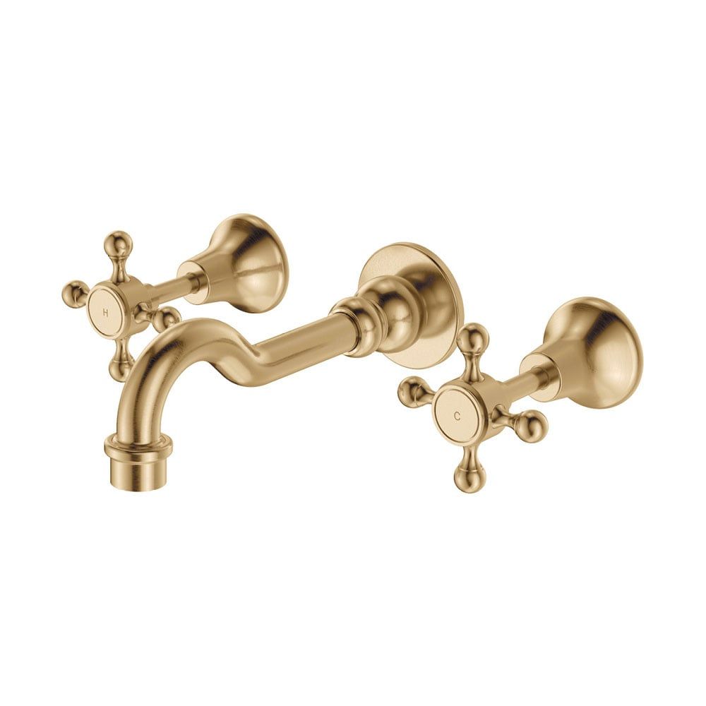 Vòi chậu lavabo gắn tường dài 220mm bằng đồng Ellian - E336102