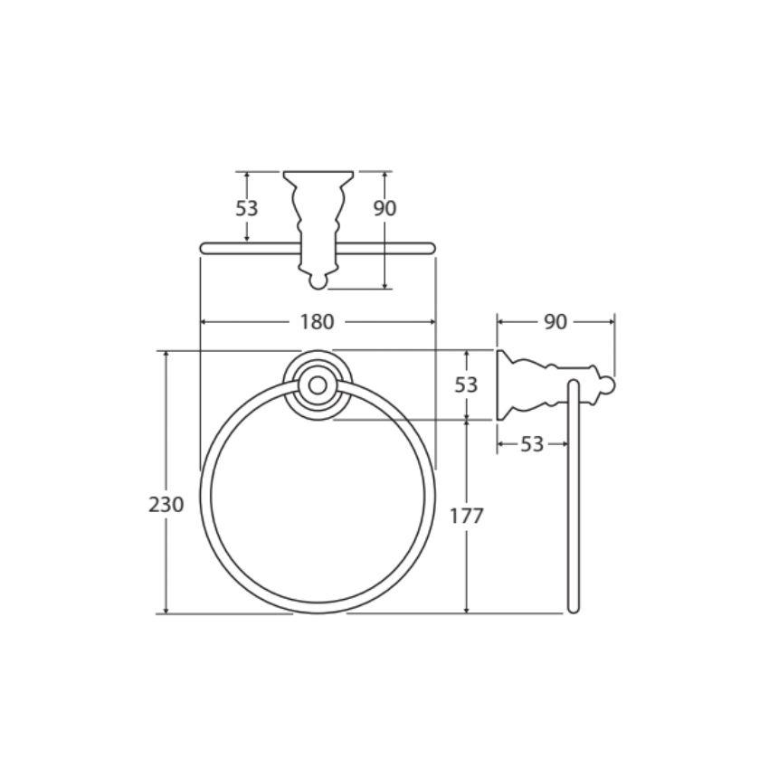Móc tròn treo khăn phòng tắm stainless steel Ellian - E81002