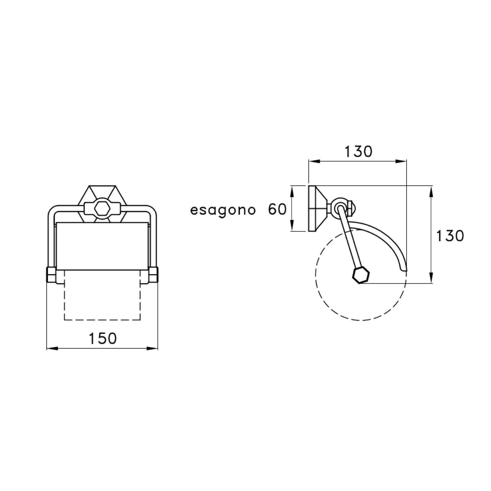 Móc treo giấy vệ sinh có nắp chụp bằng đồng Eccelsa - 1032