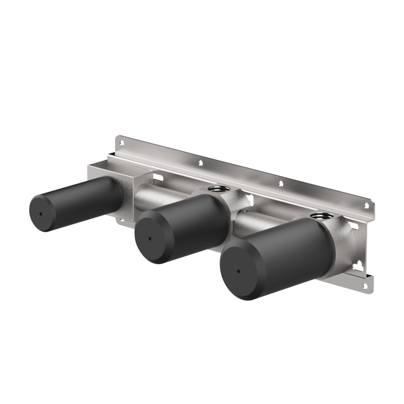 Vòi bồn tắm gắn tường điều chỉnh nhiệt độ 3 lỗ 2 đầu ra dài 190mm bằng stainless steel Toox - TQV84
