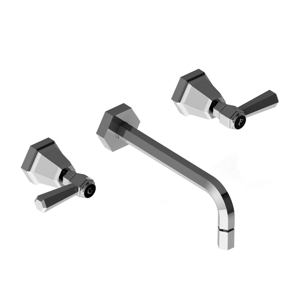 Vòi chậu lavabo 3 lỗ gắn tường bằng đồng Eccelsa - 3863