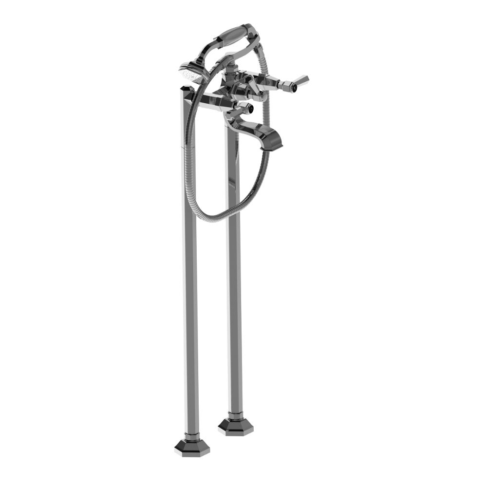 Vòi bồn tắm gắn sàn có vòi sen cầm tay bằng đồng Eccelsa - 3274CL306FB