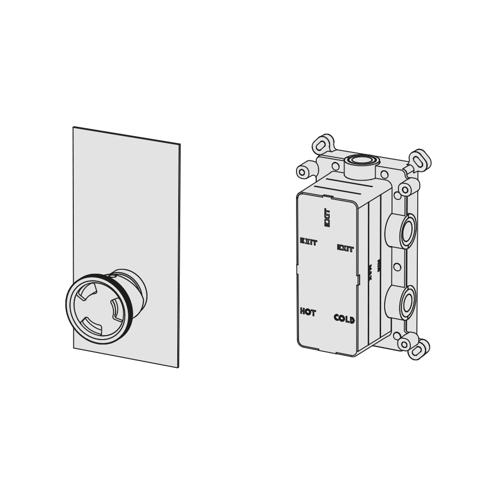 External Part - Bộ trộn 1 đầu ra bằng đồng Tibò - Geda Wellness - EMO1