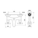  Vòi bồn tắm gắn tường Fly - FLY2810 