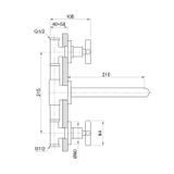  Vòi chậu rửa mặt gắn tường 210mm bằng đồng Fly - FLY5610SS 