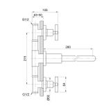  Vòi chậu rửa mặt gắn tường 280mm bằng đồng Fly - FLY5610SSL 