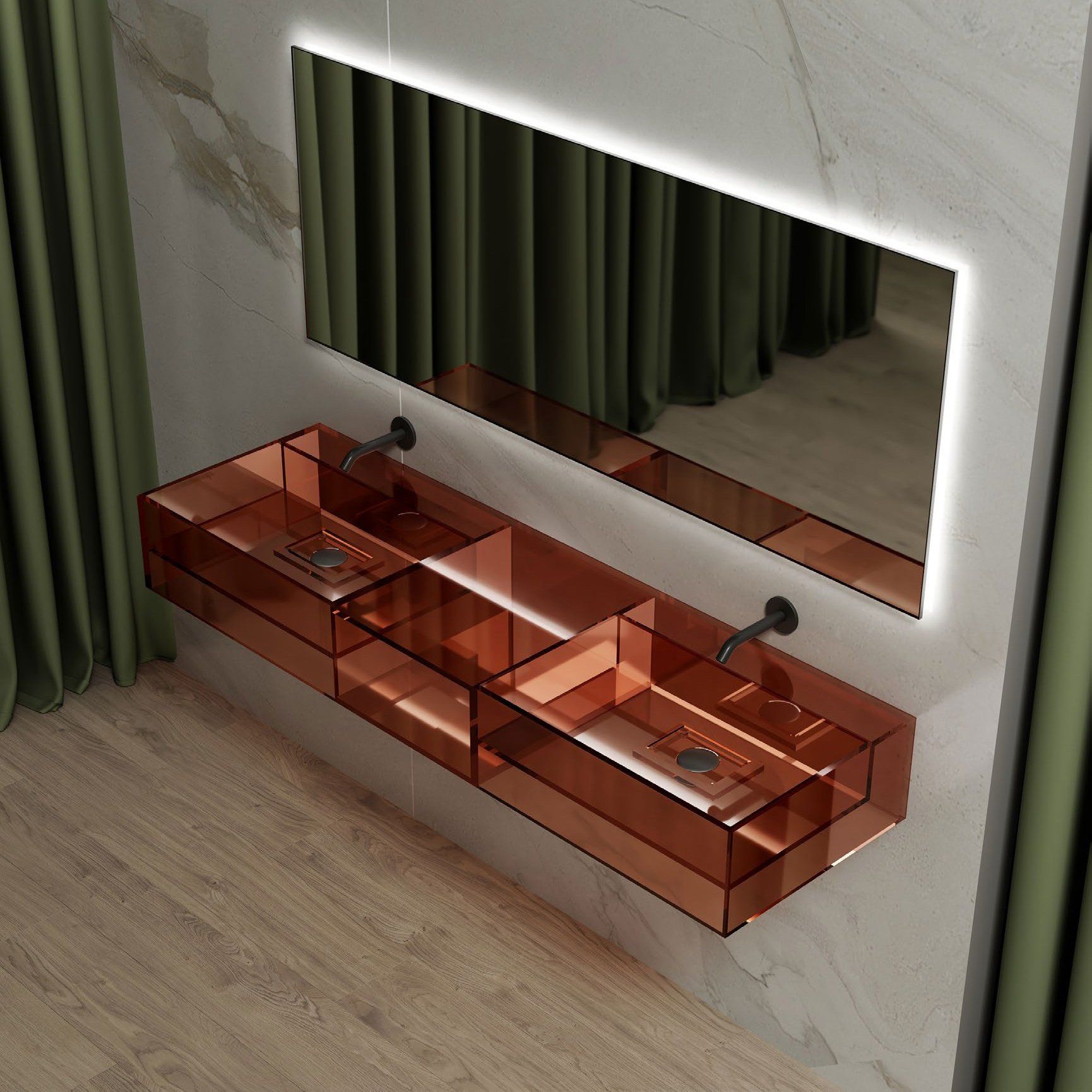 Chậu lavabo treo tường trong suốt - G233
