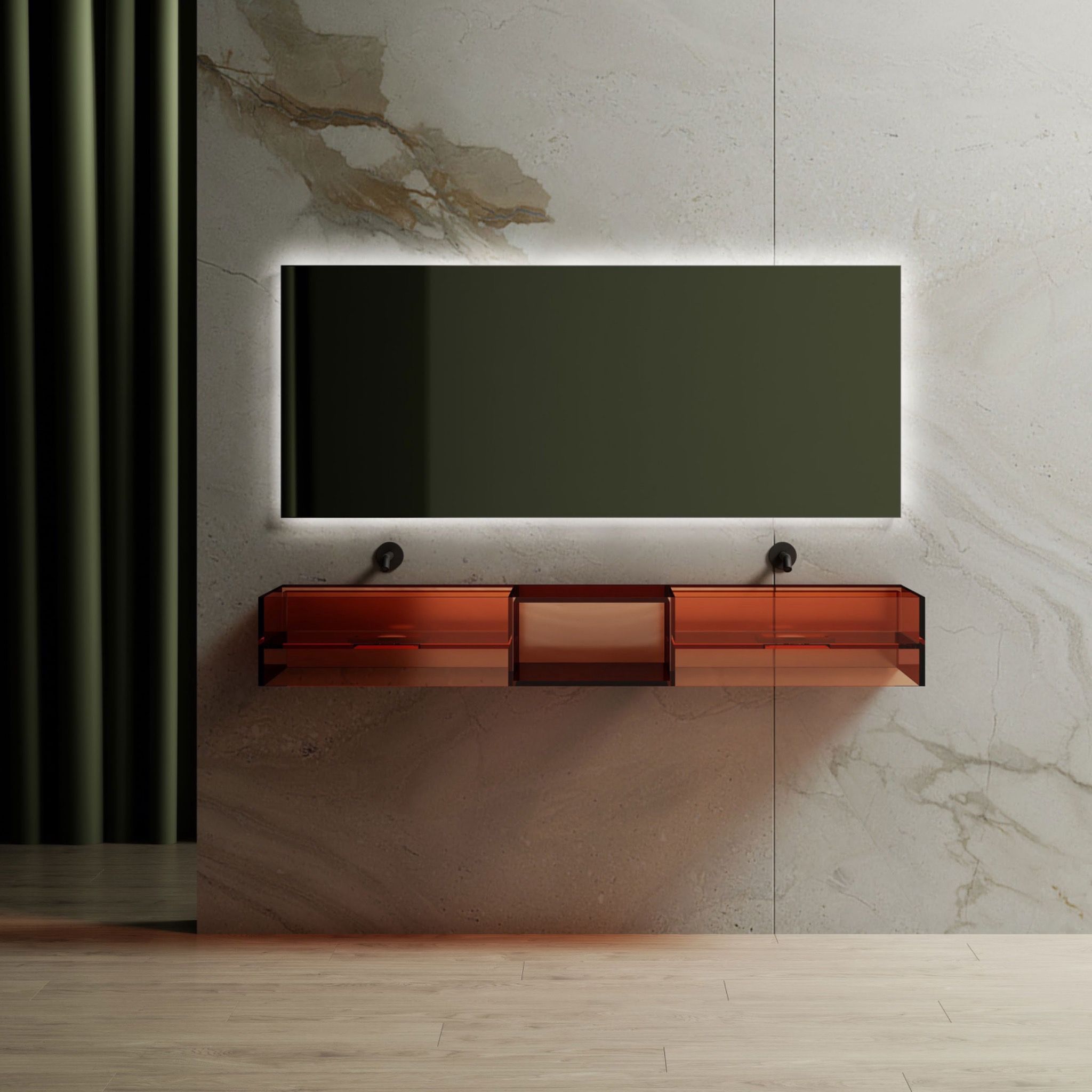 Chậu lavabo treo tường trong suốt - G233