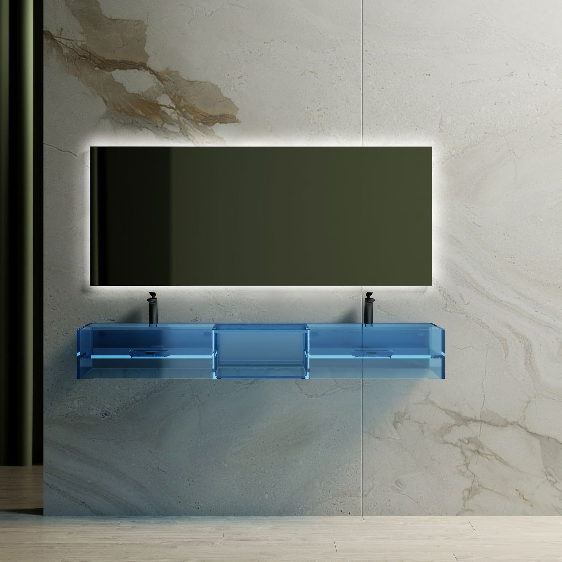 Chậu lavabo treo tường trong suốt - G235