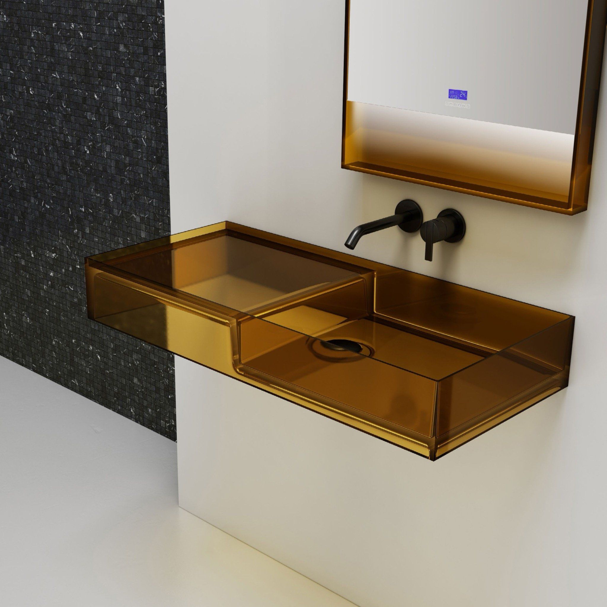 Chậu lavabo treo tường trong suốt - G801T