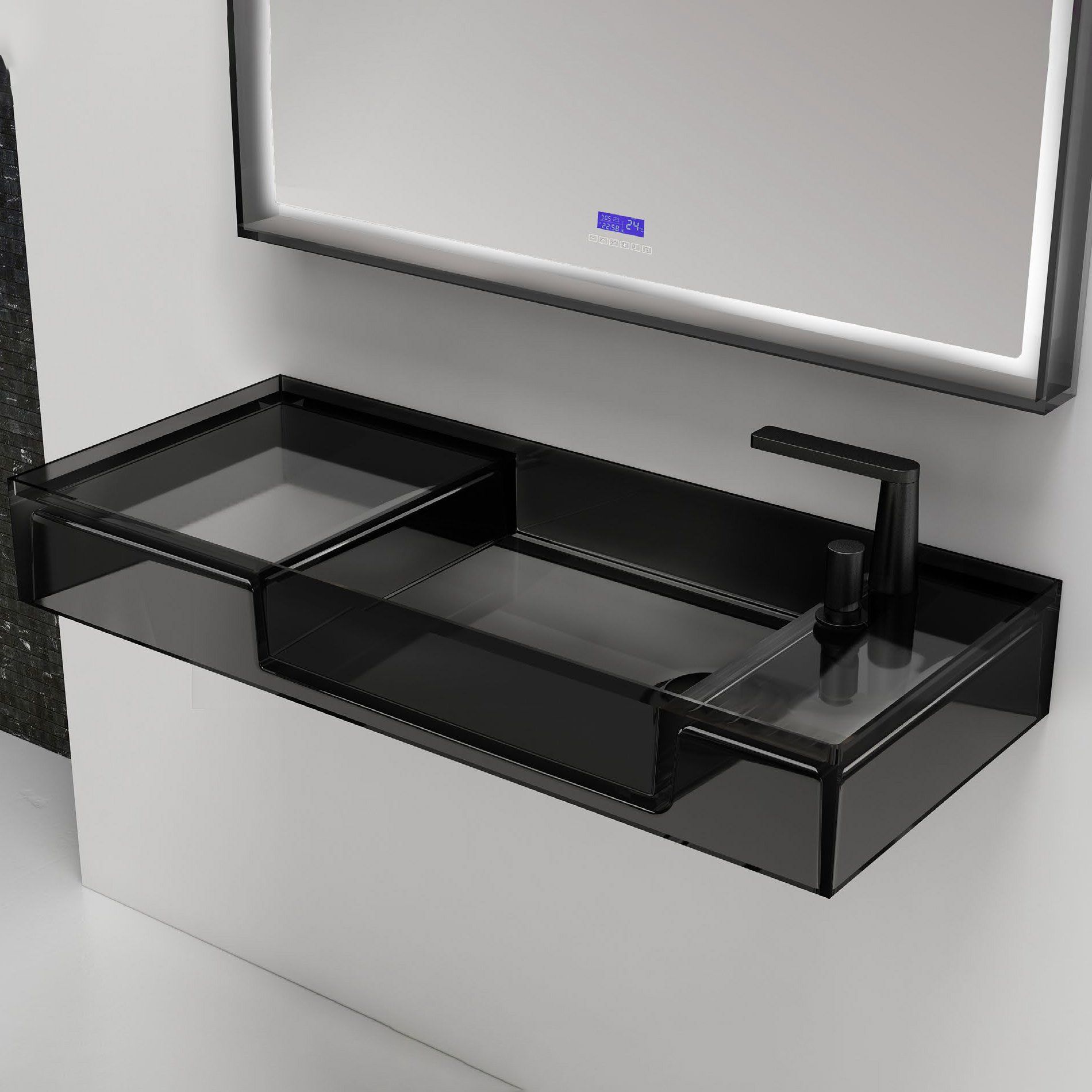 Chậu lavabo treo tường trong suốt - G802T