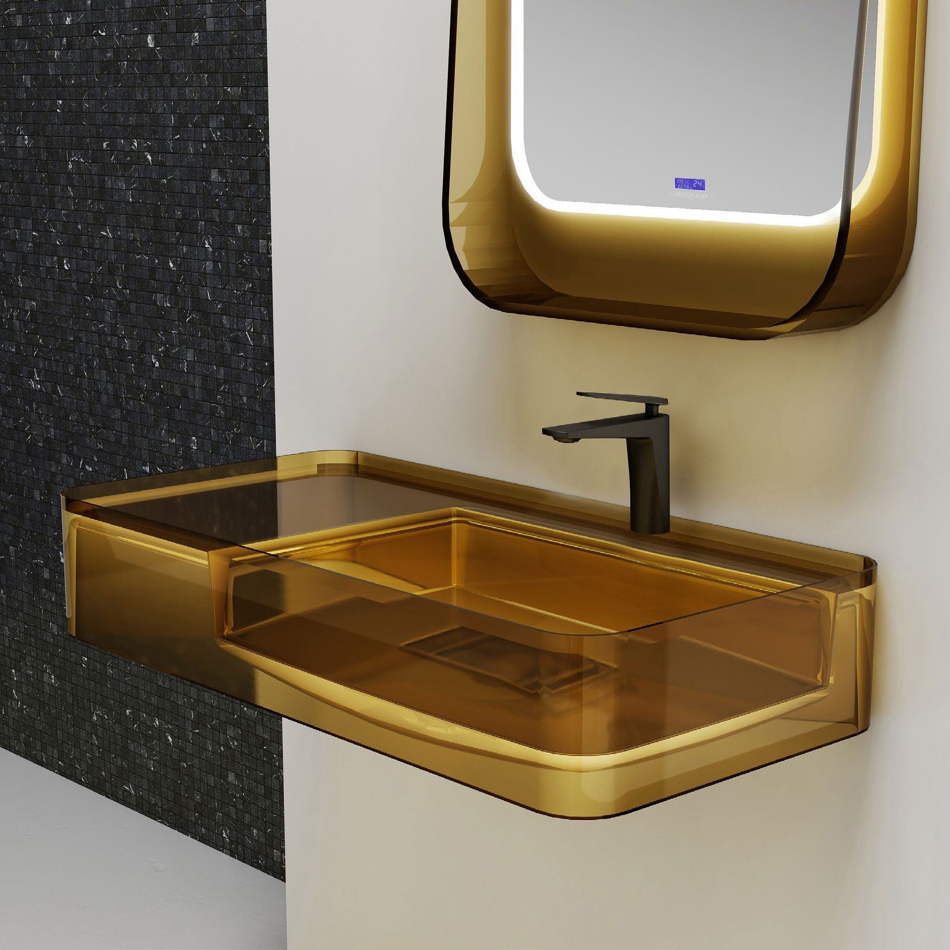 Chậu lavabo treo tường trong suốt - G822T