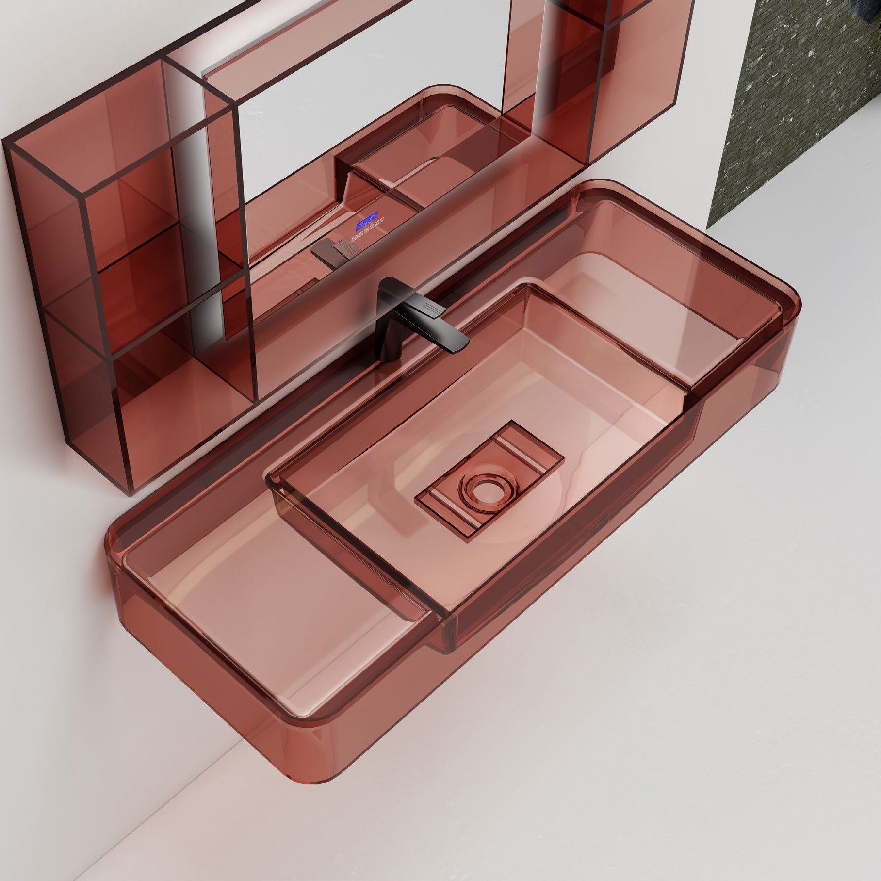 Chậu lavabo treo tường trong suốt - G825T