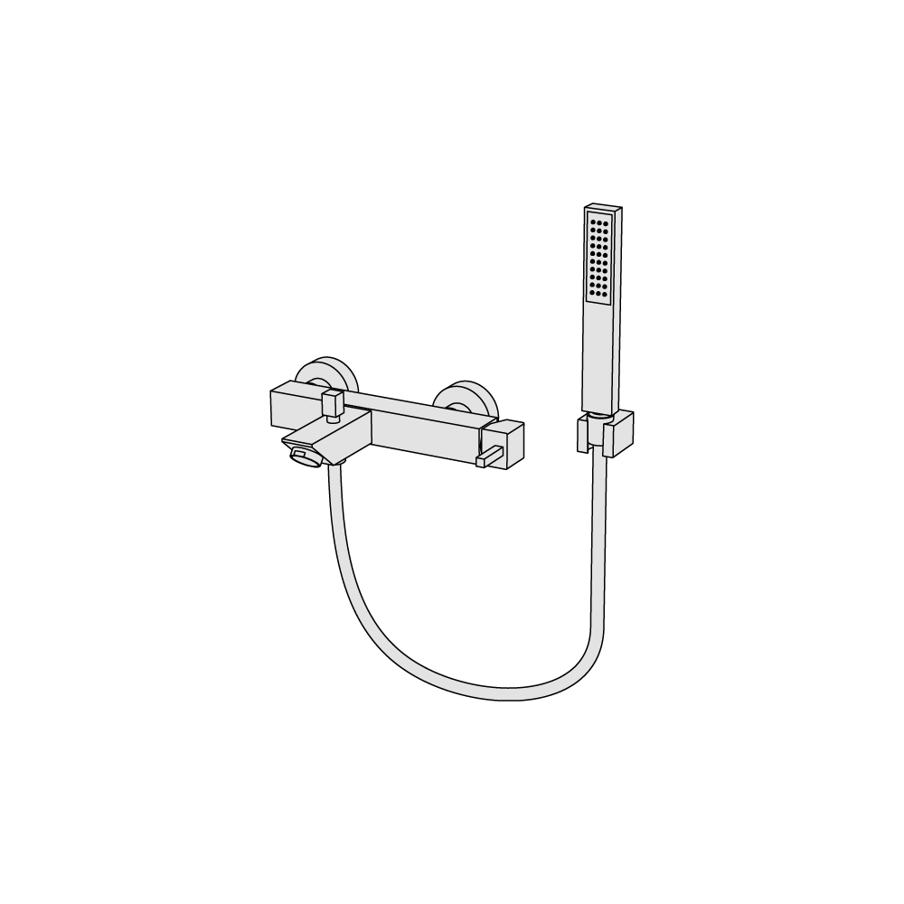 Vòi bồn tắm gắn tường có vòi sen cầm tay bằng đồng Hito Quarantuno - H4U22